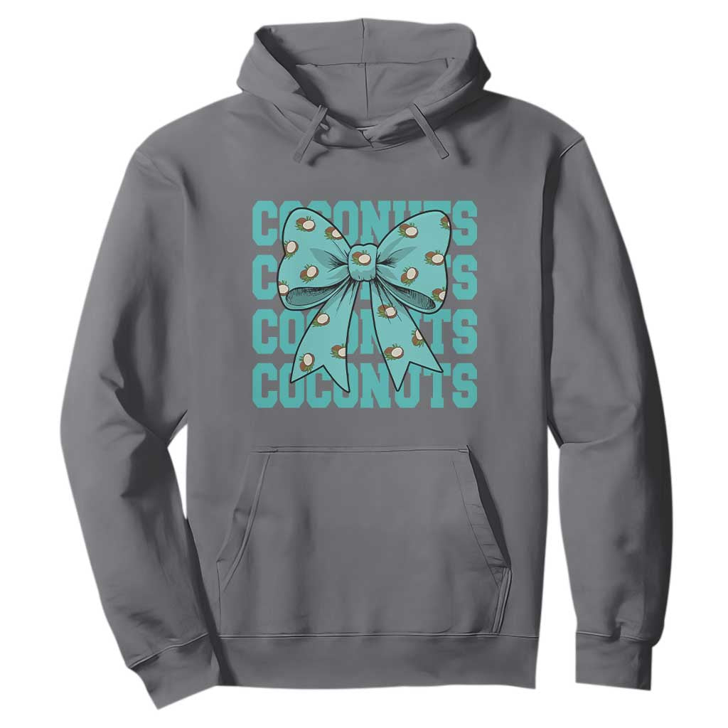 Retro Coconuts Coquette Bow Hoodie Summer Beach Coconut Fruit Humor TS10 Charcoal Print Your Wear