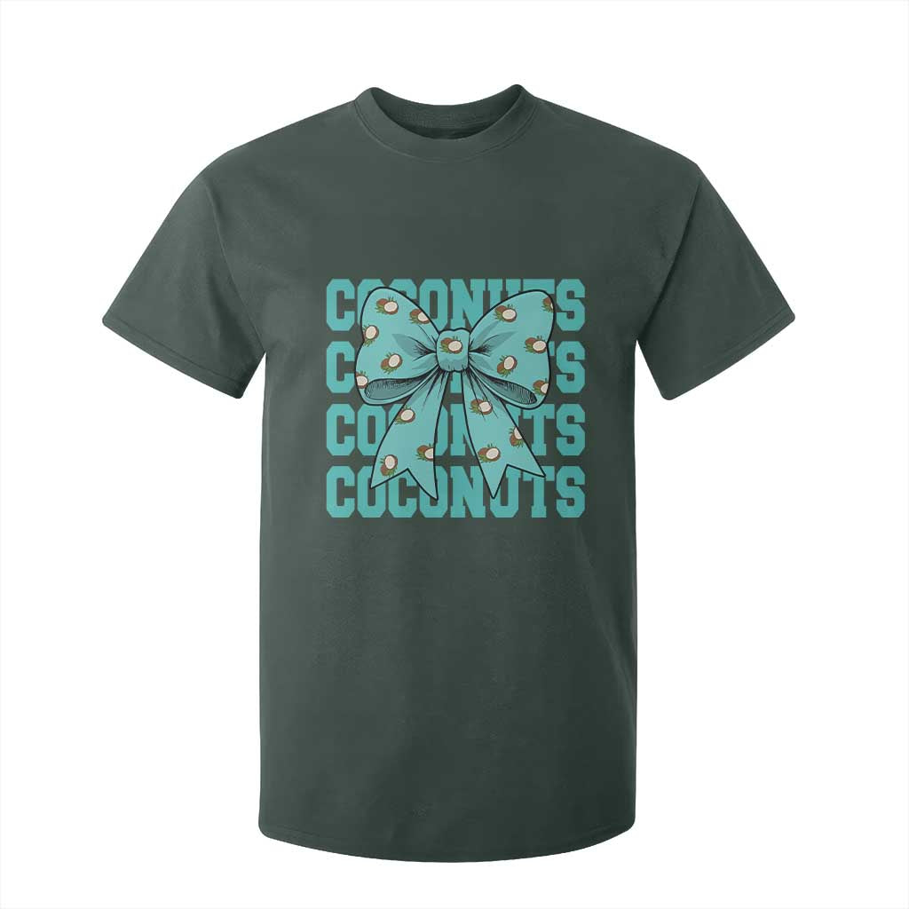 Retro Coconuts Coquette Bow T Shirt For Kid Summer Beach Coconut Fruit Humor TS10 Dark Forest Green Print Your Wear