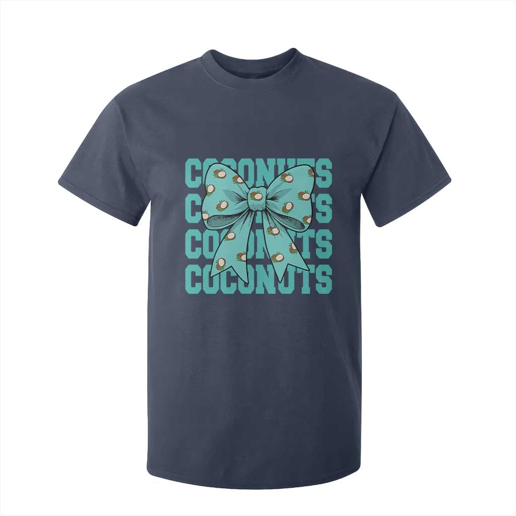 Retro Coconuts Coquette Bow T Shirt For Kid Summer Beach Coconut Fruit Humor TS10 Navy Print Your Wear
