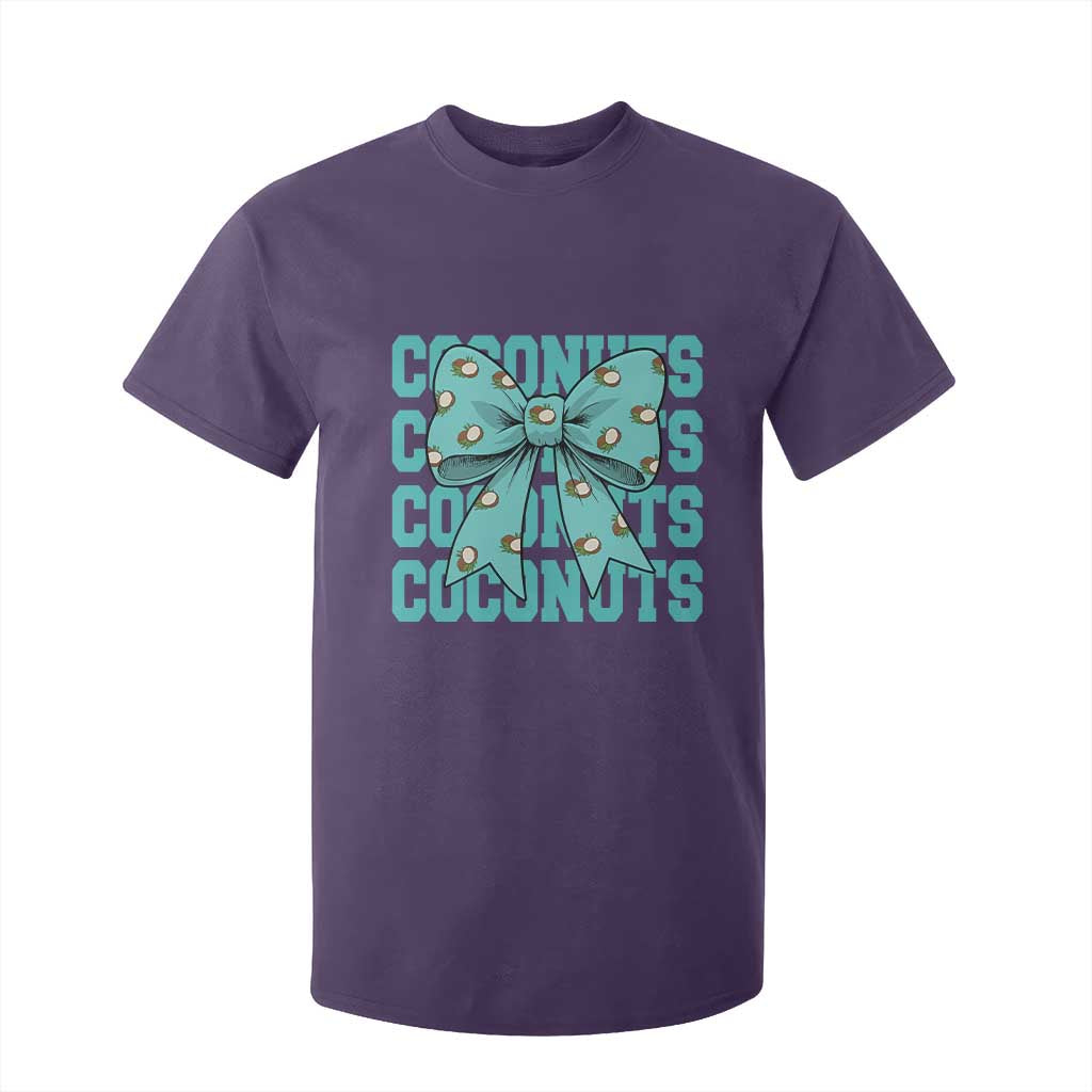 Retro Coconuts Coquette Bow T Shirt For Kid Summer Beach Coconut Fruit Humor TS10 Purple Print Your Wear