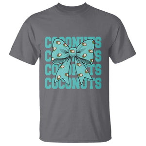 Retro Coconuts Coquette Bow T Shirt Summer Beach Coconut Fruit Humor TS10 Charcoal Print Your Wear