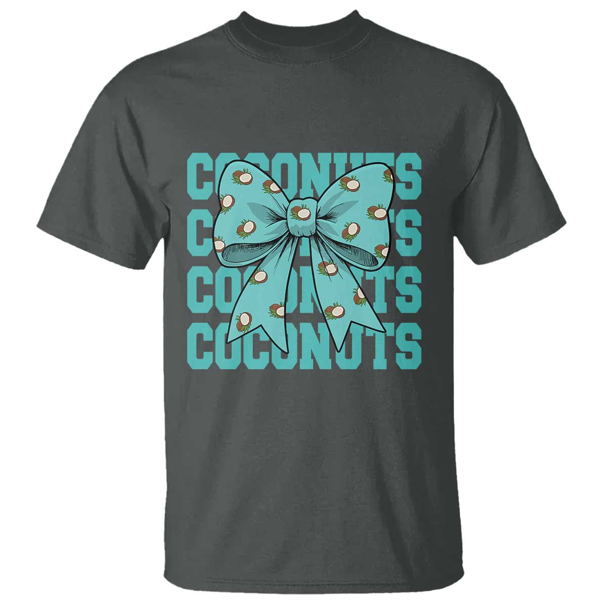 Retro Coconuts Coquette Bow T Shirt Summer Beach Coconut Fruit Humor TS10 Dark Heather Print Your Wear