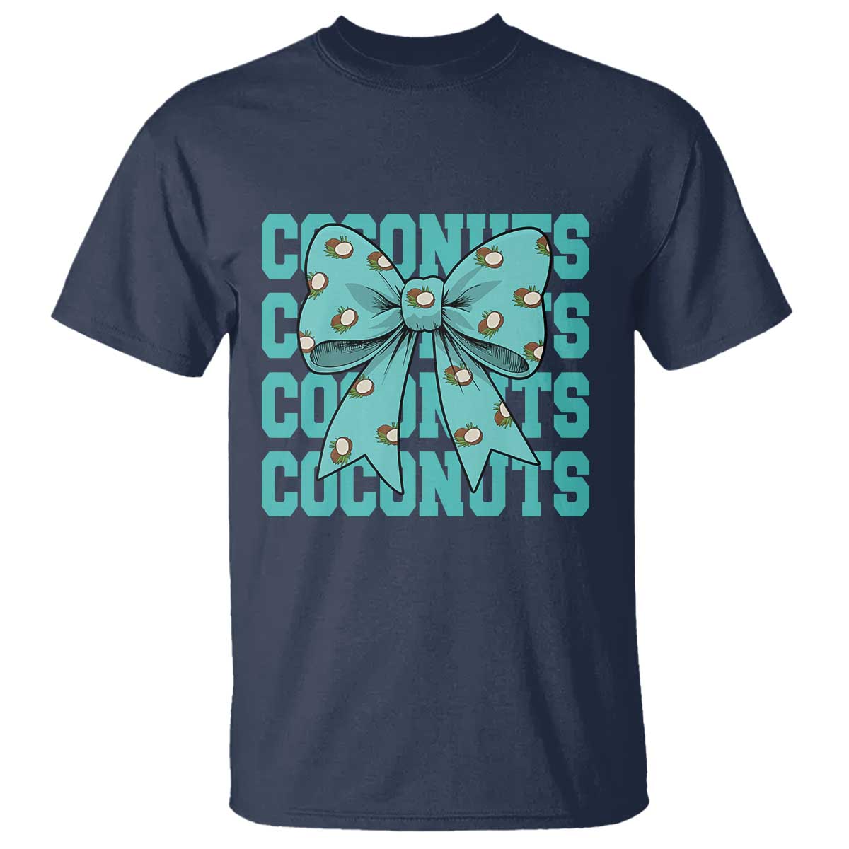 Retro Coconuts Coquette Bow T Shirt Summer Beach Coconut Fruit Humor TS10 Navy Print Your Wear