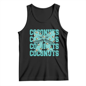 Retro Coconuts Coquette Bow Tank Top Summer Beach Coconut Fruit Humor TS10 Black Print Your Wear