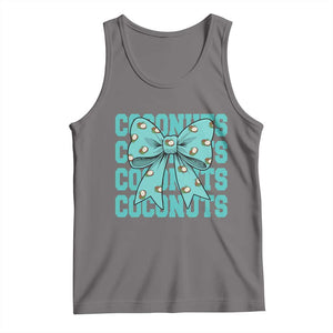 Retro Coconuts Coquette Bow Tank Top Summer Beach Coconut Fruit Humor TS10 Deep Heather Print Your Wear
