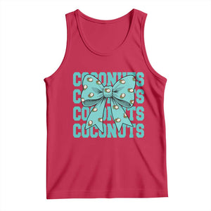 Retro Coconuts Coquette Bow Tank Top Summer Beach Coconut Fruit Humor TS10 Red Print Your Wear