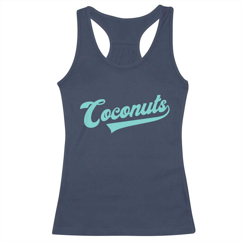 Vintage Coconut Racerback Tank Top Retro Throwback Popular Fruit Humor Coconuts Classic TS10 Navy Print Your Wear
