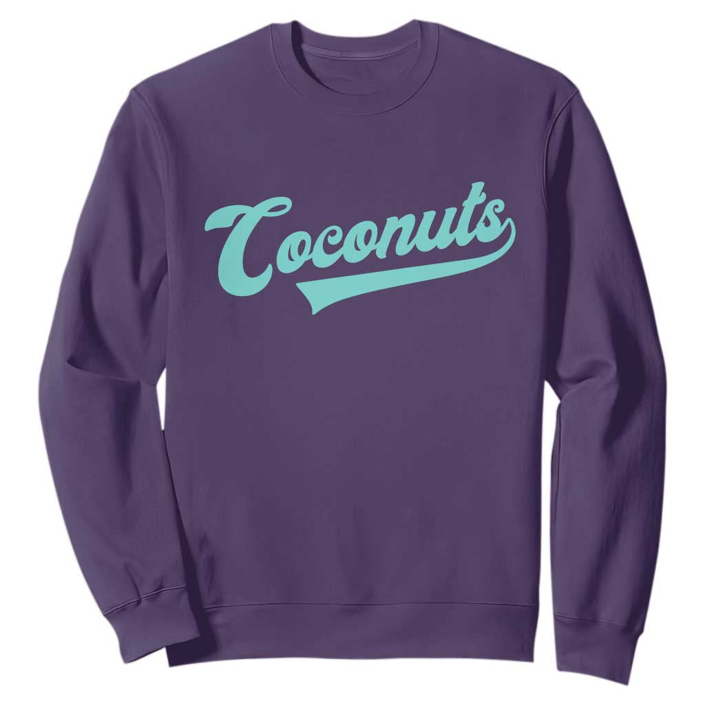 Vintage Coconut Sweatshirt Retro Throwback Popular Fruit Humor Coconuts Classic TS10 Purple Print Your Wear