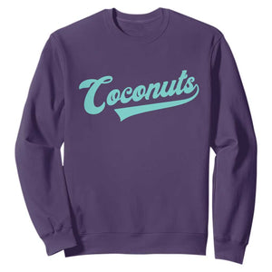 Vintage Coconut Sweatshirt Retro Throwback Popular Fruit Humor Coconuts Classic TS10 Purple Print Your Wear
