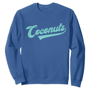 Vintage Coconut Sweatshirt Retro Throwback Popular Fruit Humor Coconuts Classic TS10 Royal Blue Print Your Wear