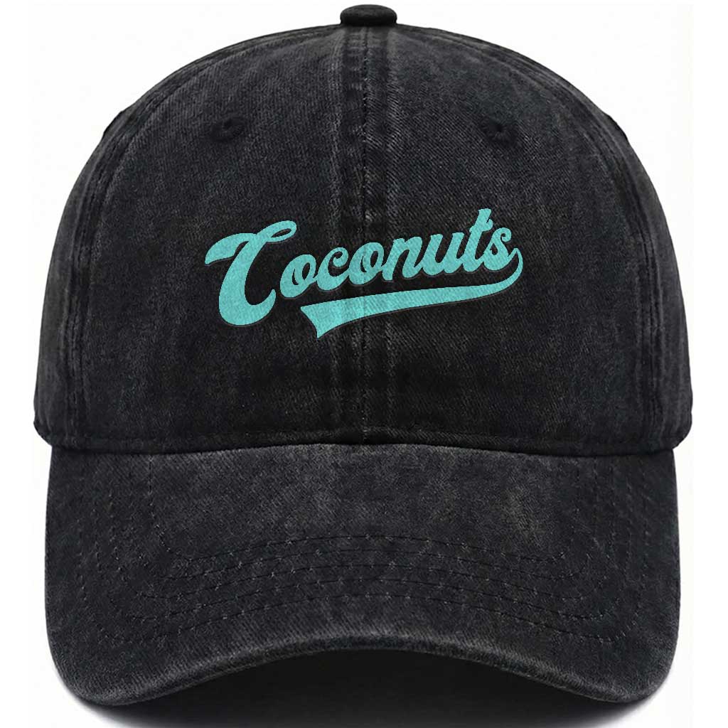 Vintage Coconut Washed Cotton Baseball Cap Retro Throwback Popular Fruit Humor Coconuts Classic TS10 Print Your Wear