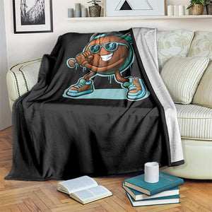 Coconut Baseball Player Throw Blanket Funny Baseball Drip Ice Cream Fruit Humor TS10 Print Your Wear