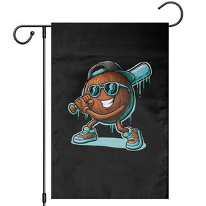Coconut Baseball Player Garden Flag Funny Baseball Drip Ice Cream Fruit Humor TS10 Black Print Your Wear