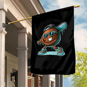 Coconut Baseball Player Garden Flag Funny Baseball Drip Ice Cream Fruit Humor TS10 Print Your Wear