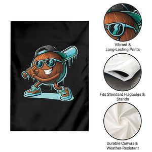 Coconut Baseball Player Garden Flag Funny Baseball Drip Ice Cream Fruit Humor TS10 Print Your Wear