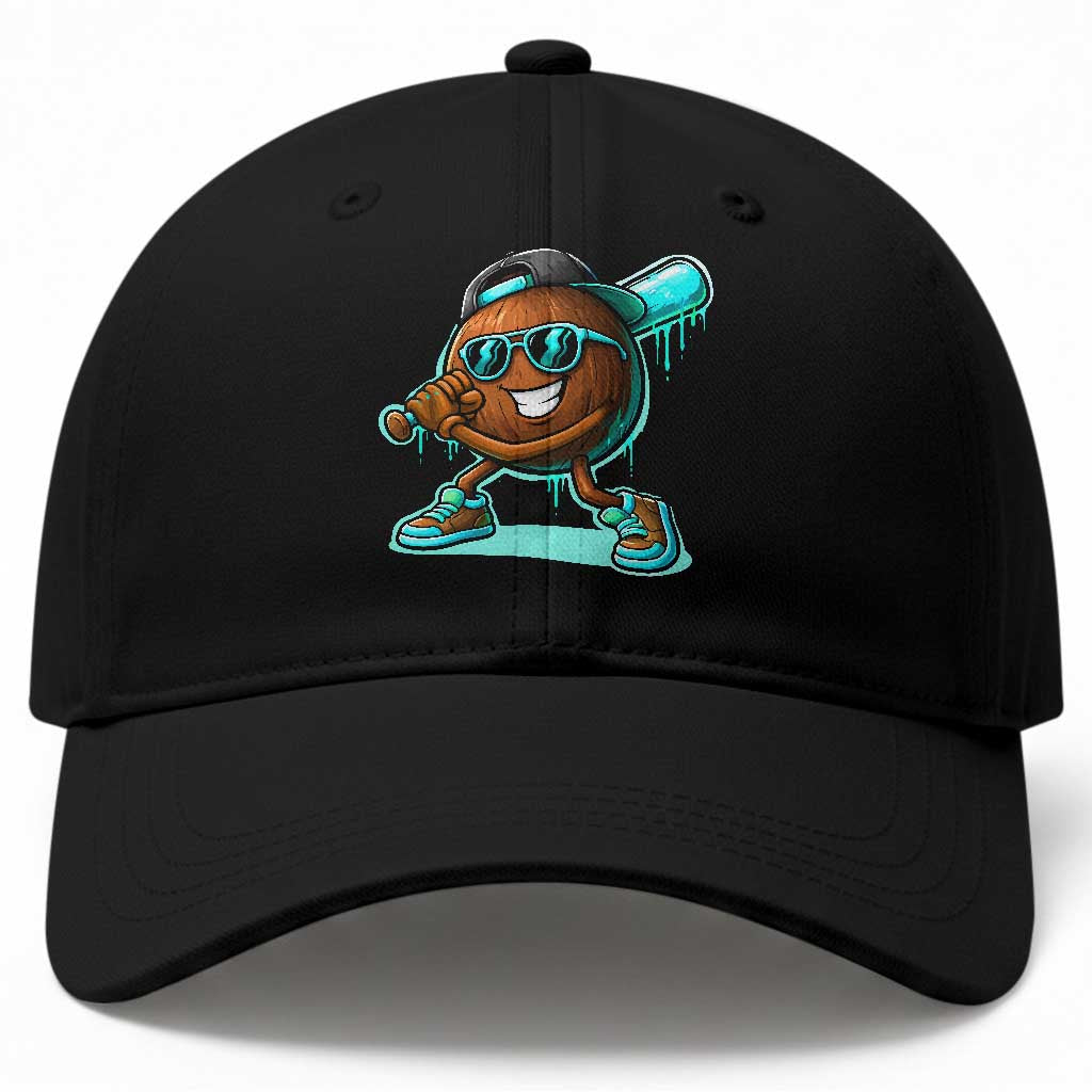 Coconut Baseball Player Baseball Cap Funny Baseball Drip Ice Cream Fruit Humor TS10 Print Your Wear
