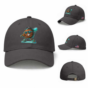 Coconut Baseball Player Baseball Cap Funny Baseball Drip Ice Cream Fruit Humor TS10 Baseball Cap Universal Fit Dark Gray Print Your Wear