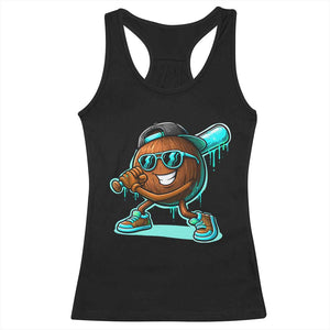 Coconut Baseball Player Racerback Tank Top Funny Baseball Drip Ice Cream Fruit Humor TS10 Black Print Your Wear