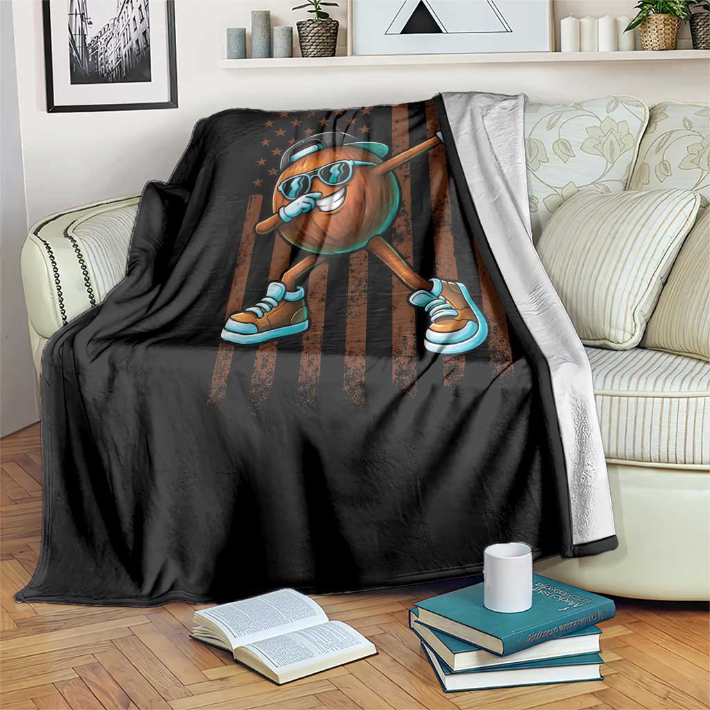 Dabbing Coconut Throw Blanket Retro American Flag Fruit Lover TS10 Print Your Wear