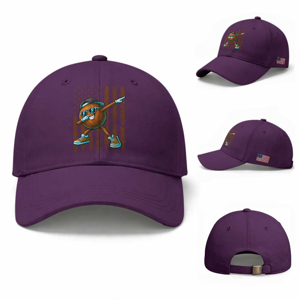 Dabbing Coconut Baseball Cap Retro American Flag Fruit Lover TS10 Baseball Cap Universal Fit Purple Print Your Wear