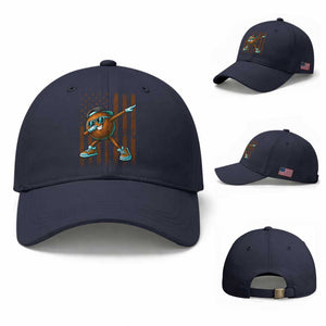 Dabbing Coconut Baseball Cap Retro American Flag Fruit Lover TS10 Baseball Cap Universal Fit Navy Print Your Wear