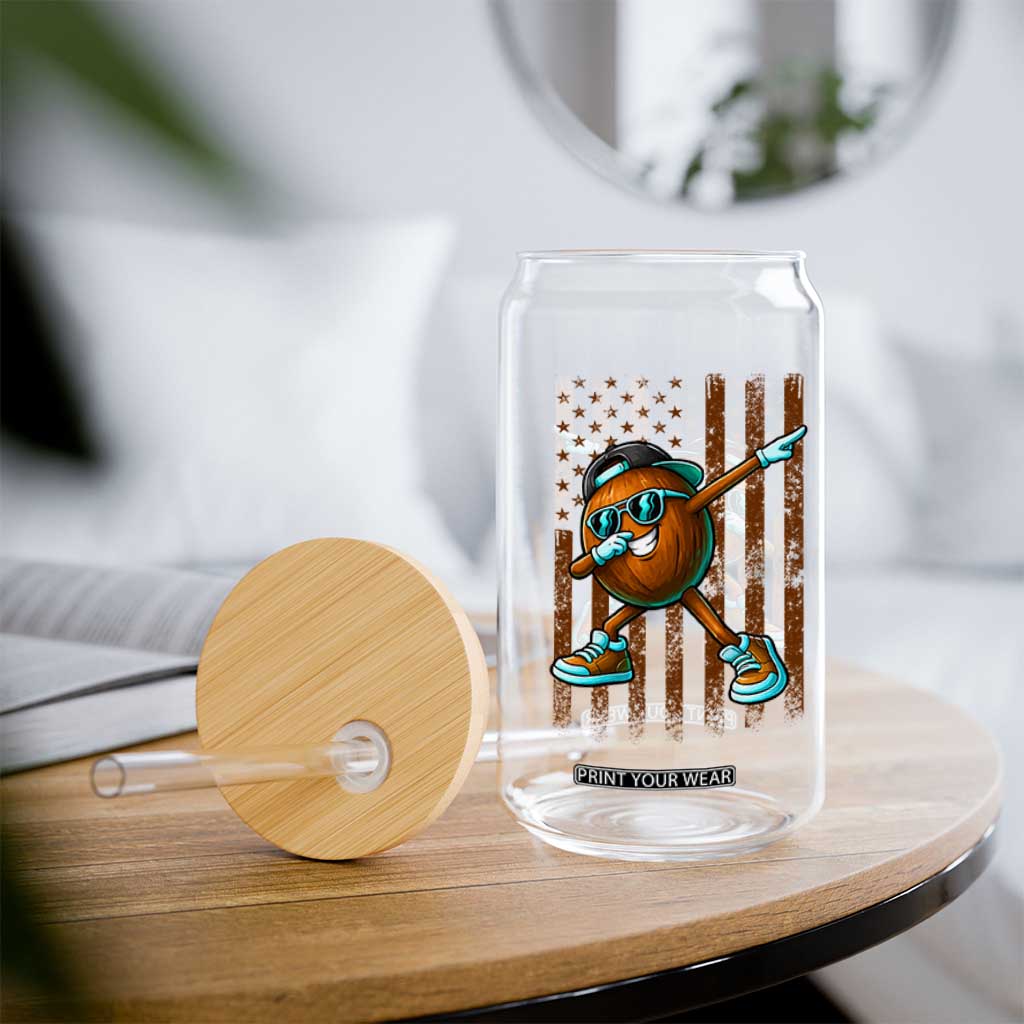 Dabbing Coconut Glass Can Retro American Flag Fruit Lover TS10 Print Your Wear
