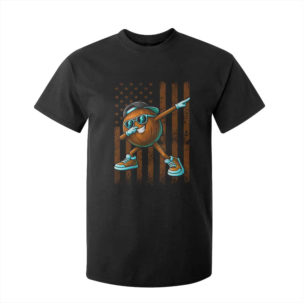 Dabbing Coconut T Shirt For Kid Retro American Flag Fruit Lover TS10 Black Print Your Wear