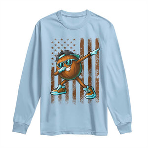 Dabbing Coconut Long Sleeve Shirt Retro American Flag Fruit Lover TS10 Light Blue Print Your Wear