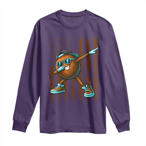 Dabbing Coconut Long Sleeve Shirt Retro American Flag Fruit Lover TS10 Purple Print Your Wear