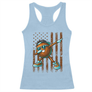 Dabbing Coconut Racerback Tank Top Retro American Flag Fruit Lover TS10 Light Blue Print Your Wear