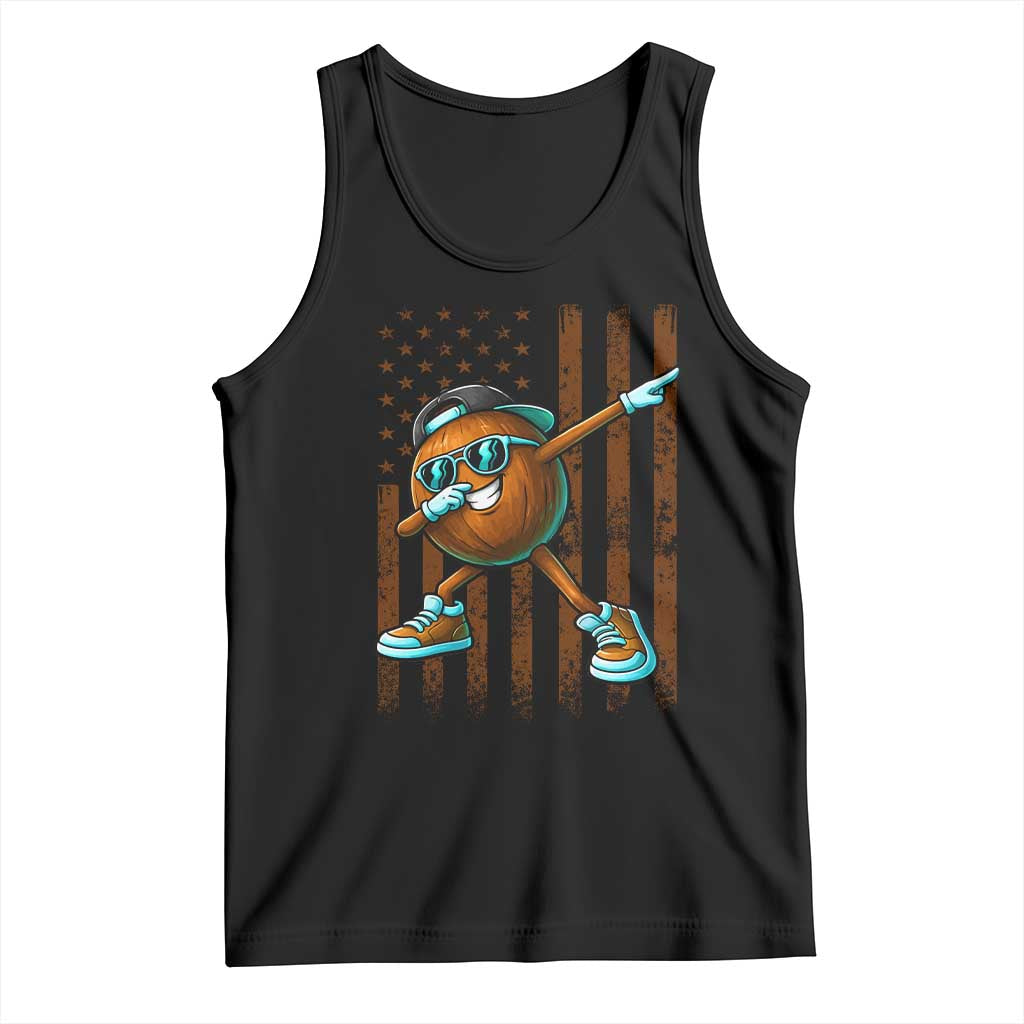 Dabbing Coconut Tank Top Retro American Flag Fruit Lover TS10 Black Print Your Wear