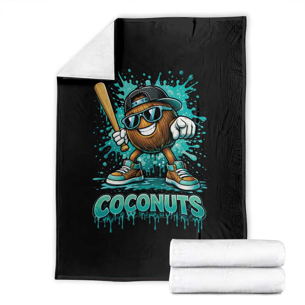 Baseball Coconut Throw Blanket Funny Graffiti Splatter Sports TS10 Black Print Your Wear