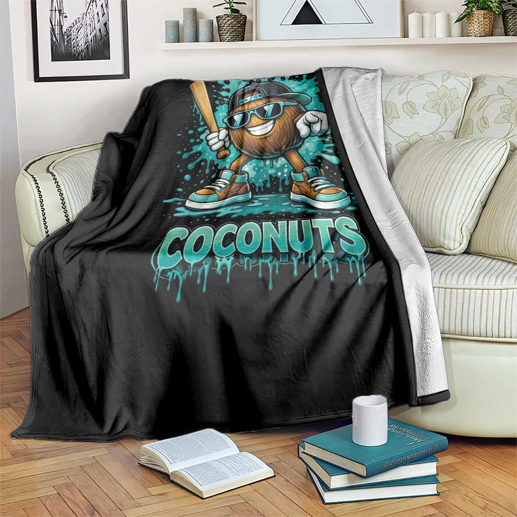 Baseball Coconut Throw Blanket Funny Graffiti Splatter Sports TS10 Print Your Wear
