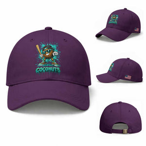 Baseball Coconut Baseball Cap Funny Graffiti Splatter Sports TS10 Baseball Cap Universal Fit Purple Print Your Wear