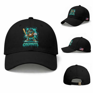 Baseball Coconut Baseball Cap Funny Graffiti Splatter Sports TS10 Baseball Cap Universal Fit Black Print Your Wear