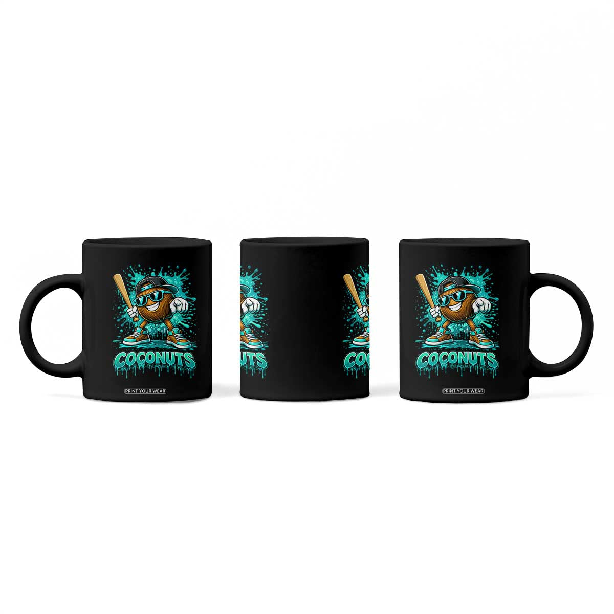 Baseball Coconut Coffee Mug Funny Graffiti Splatter Sports TS10 Print Your Wear