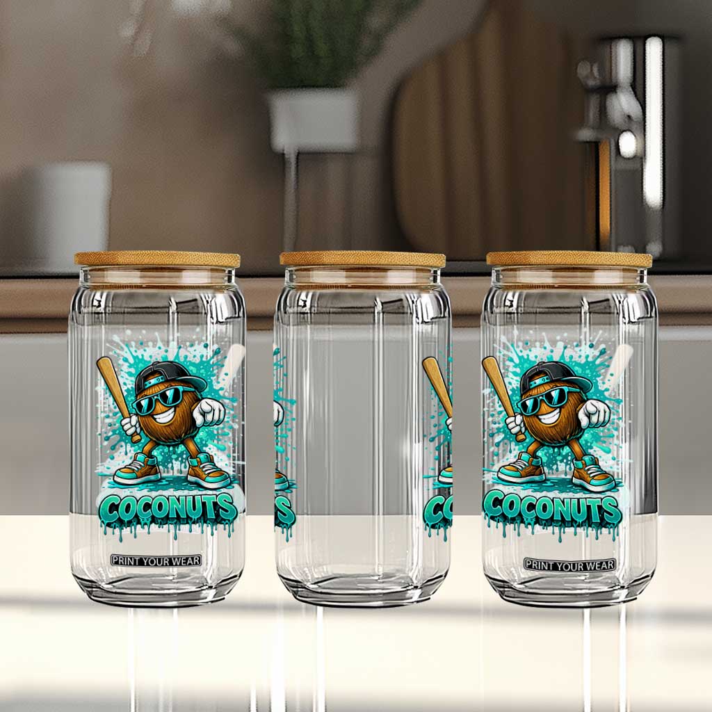 Baseball Coconut Glass Can Funny Graffiti Splatter Sports TS10 Print Your Wear
