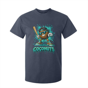 Baseball Coconut T Shirt For Kid Funny Graffiti Splatter Sports TS10 Navy Print Your Wear