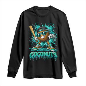 Baseball Coconut Long Sleeve Shirt Funny Graffiti Splatter Sports TS10 Black Print Your Wear