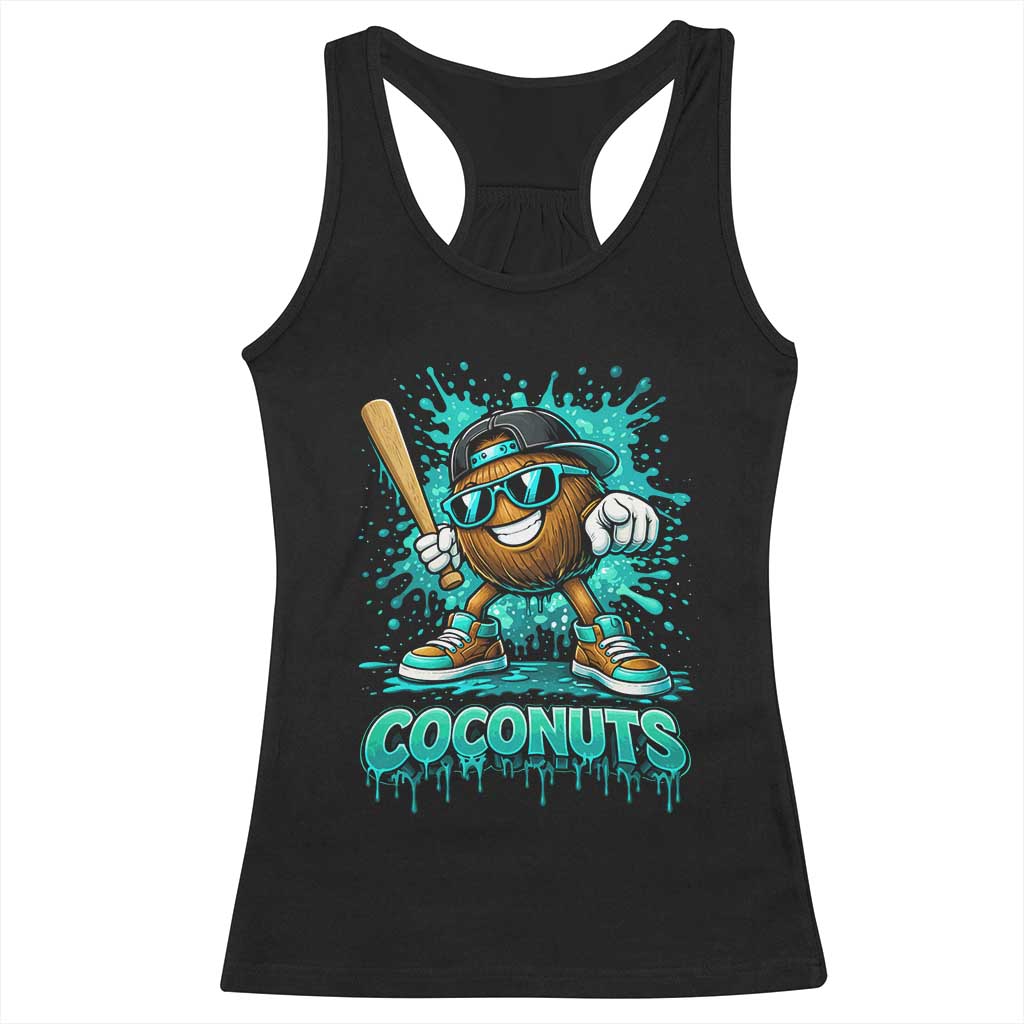 Baseball Coconut Racerback Tank Top Funny Graffiti Splatter Sports TS10 Black Print Your Wear