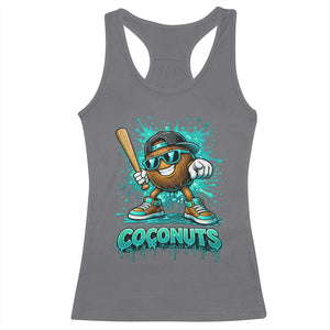 Baseball Coconut Racerback Tank Top Funny Graffiti Splatter Sports TS10 Charcoal Print Your Wear