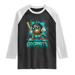 Baseball Coconut Raglan Shirt Funny Graffiti Splatter Sports TS10 Black White Print Your Wear