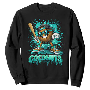 Baseball Coconut Sweatshirt Funny Graffiti Splatter Sports TS10 Black Print Your Wear
