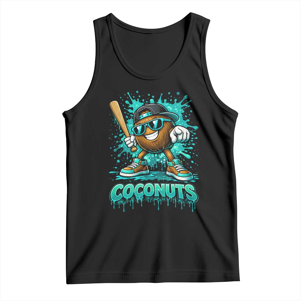 Baseball Coconut Tank Top Funny Graffiti Splatter Sports TS10 Black Print Your Wear