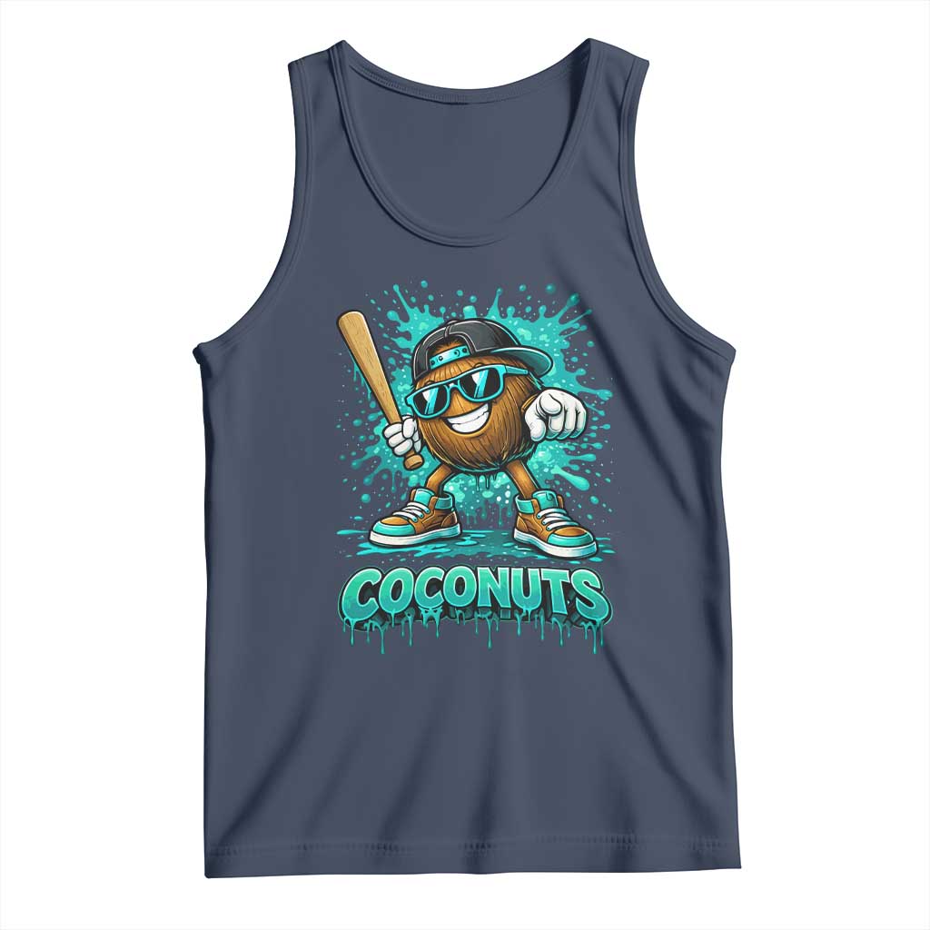 Baseball Coconut Tank Top Funny Graffiti Splatter Sports TS10 Navy Print Your Wear