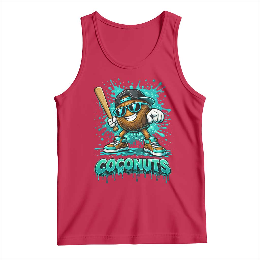 Baseball Coconut Tank Top Funny Graffiti Splatter Sports TS10 Red Print Your Wear