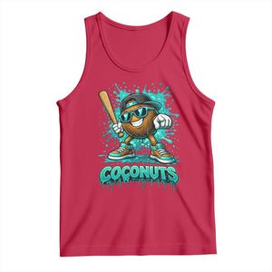 Baseball Coconut Tank Top Funny Graffiti Splatter Sports TS10 Red Print Your Wear