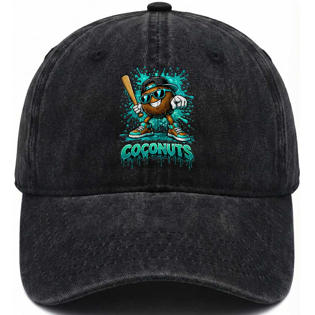 Baseball Coconut Washed Cotton Baseball Cap Funny Graffiti Splatter Sports TS10 Print Your Wear