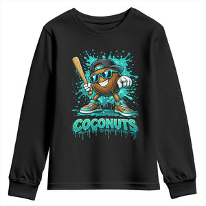 Baseball Coconut Youth Sweatshirt Funny Graffiti Splatter Sports TS10 Black Print Your Wear