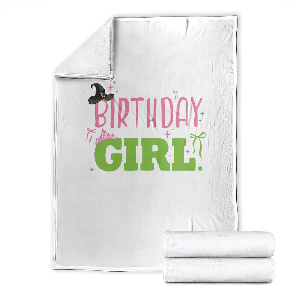 Birthday Girl Throw Blanket Witch Pink Green Toddler Baby 1st 2nd 3rd 4th 5th 6th 7th TS10 White Print Your Wear